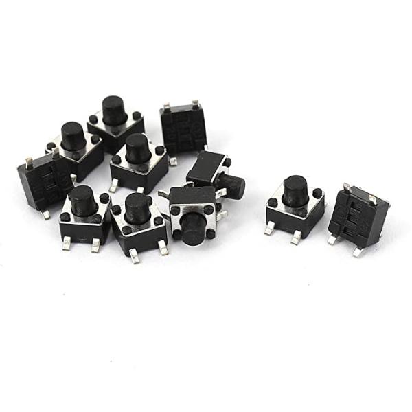 Petit bouton poussoir 4 pattes