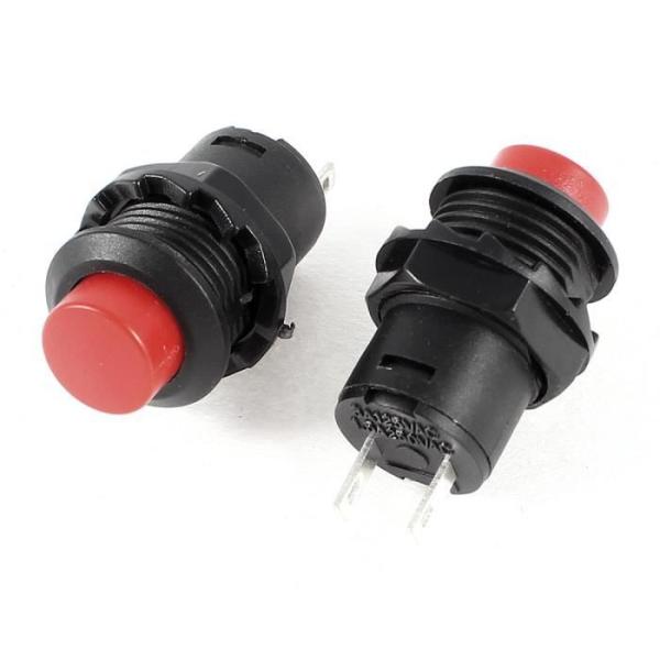 Interrupteur momentané à bouton-poussoir rouge