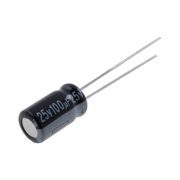 Condensateur radial 100 uF 25 volts