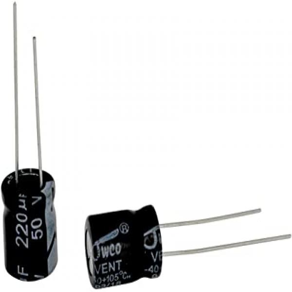 Condensateur 220 uF 50 Volt 20% 10 X 16mm Radial 5mm 1050ma 7000 Hour