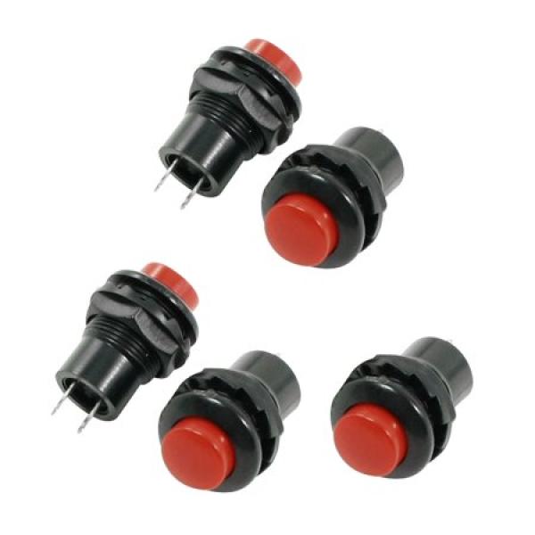 Interrupteur momentané à bouton-poussoir rouge
